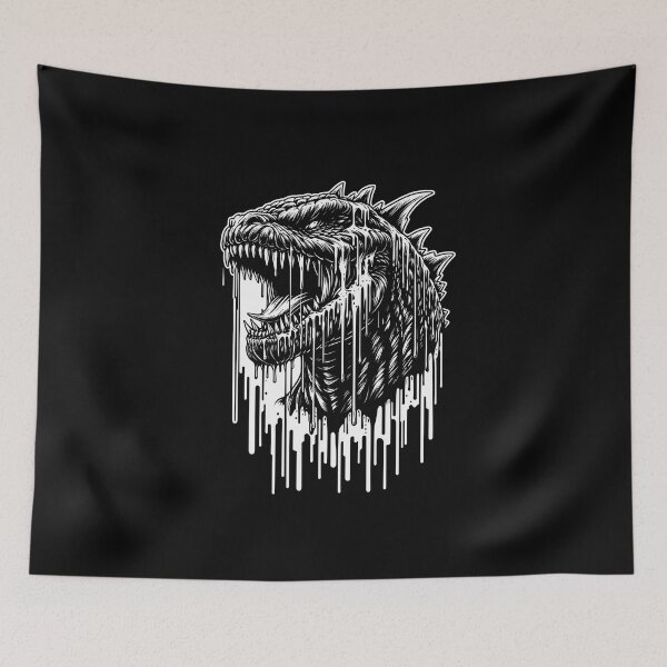 Item preview, Artistic depiction of a creature with a fierce expression, featuring dripping textures and intricate details. designed and sold by beast-net.