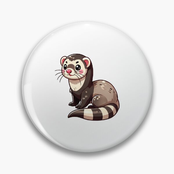 Item preview, Cute cartoon ferret with a cheerful expression and striped tail, perfect for children's illustrations. designed and sold by cave-canvas.