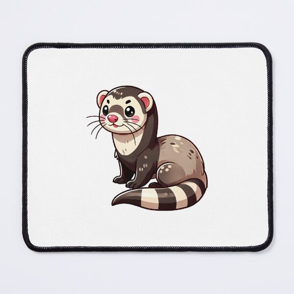 Item preview, Cute cartoon ferret with a cheerful expression and striped tail, perfect for children's illustrations. designed and sold by cave-canvas.