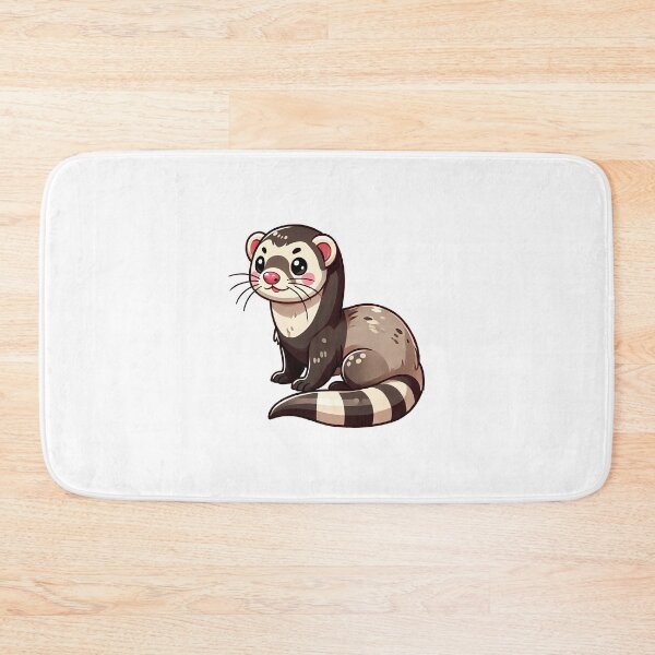 Item preview, Cute cartoon ferret with a cheerful expression and striped tail, perfect for children's illustrations. designed and sold by cave-canvas.