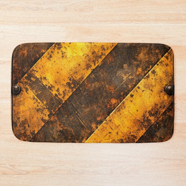 Item preview, Rusty Hazard Stripes Metal Plate designed and sold by Kaleidoscope Print.
