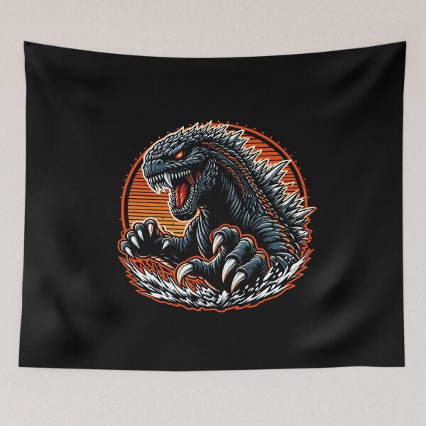 Item preview, Dynamic illustration of a fierce, stylized monster emerging from water, showcasing vibrant colors and sharp details. designed and sold by beast-net.