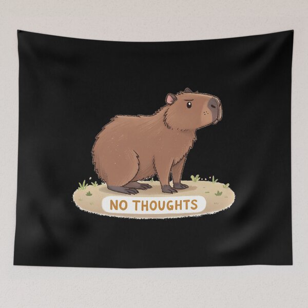 Item preview, No Thoughts Head Empty Capybara designed and sold by rnjqgiqk33.