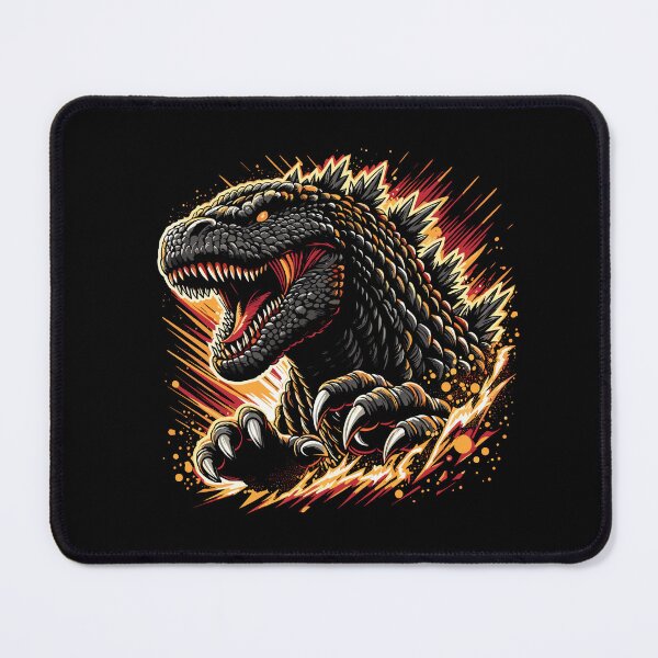 Item preview, Dramatic digital illustration of a powerful dinosaur-like creature with fiery accents. designed and sold by beast-net.