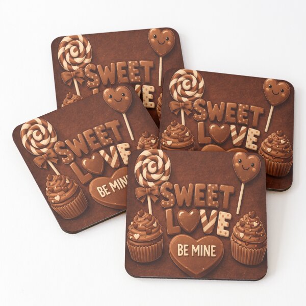 Item preview, Cute Valentine choco brown Candy Design – Sweet Love Be Mine Heart Illustration designed and sold by Amylilylove.