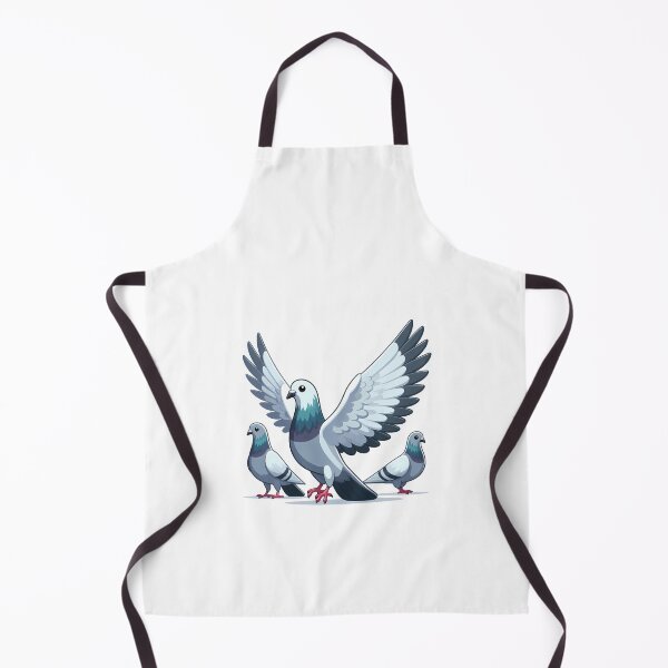 Item preview, Three animated gray pigeons, two standing and one with wings spread wide, showcasing vibrant colors. designed and sold by cave-canvas.
