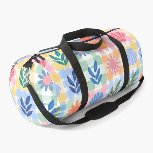 Item preview, Pastel Summer Gingham Patchwork Quilt Seamless Pattern Scallop Seashell Sun Beach designed and sold by FRH Design ⭐⭐⭐⭐⭐.