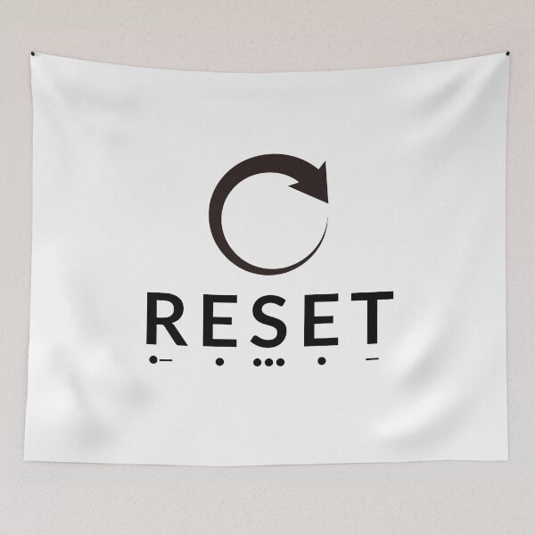 Item preview, Reset Morse Code Social Battery Minimalist Art designed and sold by AVO-SOURCE.