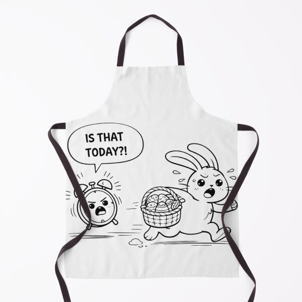 Item preview, Kawaii Easter Chaos – Late Again Bunny Coloring Page designed and sold by ComedyInkFactor.