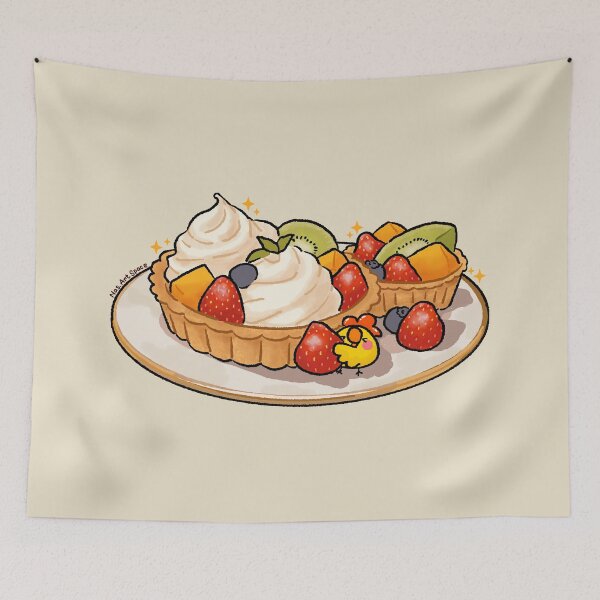 Item preview, Little Chicken Eating Giant Fruit Pie designed and sold by NasDoodleArt.