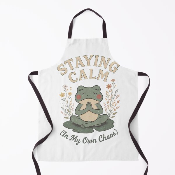 Item preview, Retro Meditating Frog - Staying Calm In My Own Chaos Aesthetic designed and sold by etuvibes.