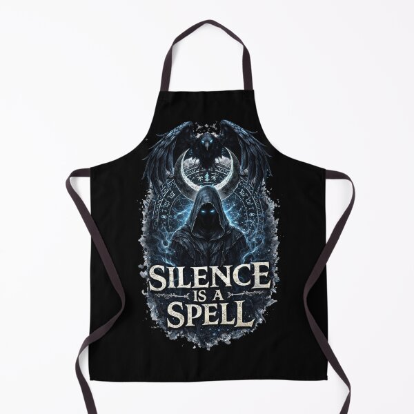 Item preview, Silence Is a Spell – Dark Fantasy Raven & Hooded Mage (Blue Occult) designed and sold by Nesaith.