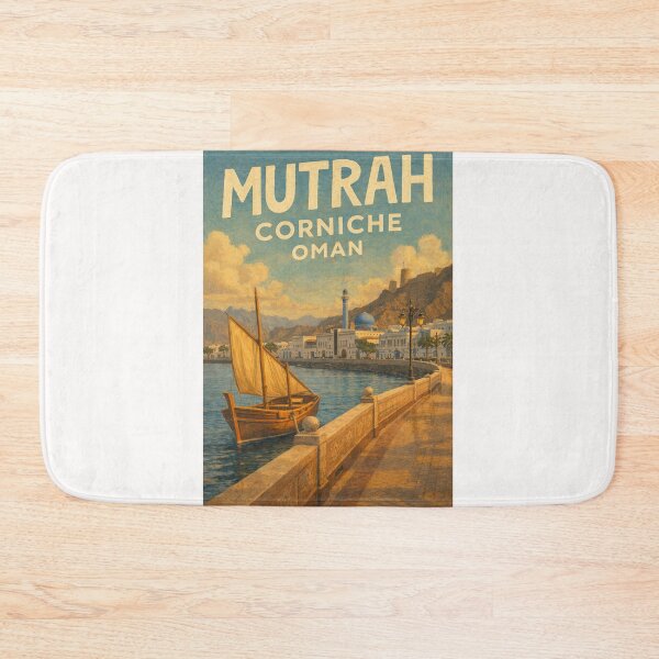 Item preview, Mutrah Corniche – Muscat's Historic Waterfront with Arabian Dhow and Hajar Mountains designed and sold by Places On Earth.