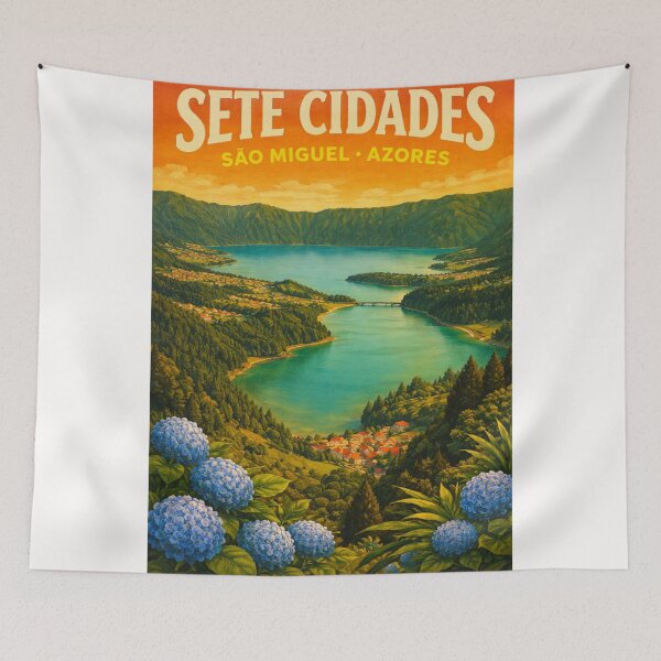 Item preview, Sete Cidades Azores – Twin Lakes and São Miguel Caldera View from Vista do Rei designed and sold by Places On Earth.