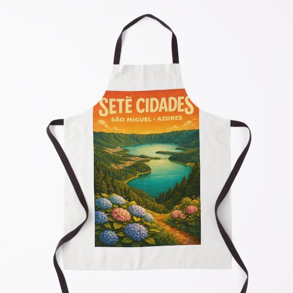Item preview, Sete Cidades São Miguel – Crater Lake Vista with Hydrangeas and Volcanic Highlands in the Azores designed and sold by Places On Earth.