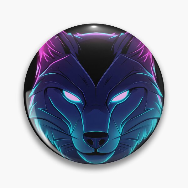 Item preview, Cyber Neon Wolf Mask – Minimal Blue & Pink Glow Avatar designed and sold by Beachy Beasts.