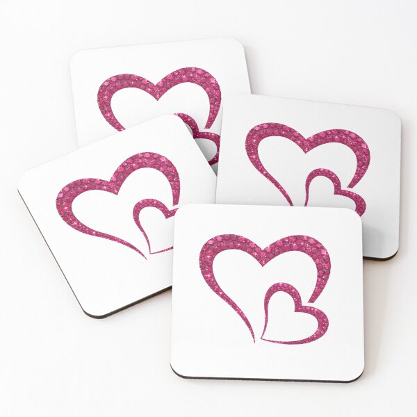 Item preview, Two Linked Rhinestone Hearts — Sparkling Crystal Love (Glam Glitter Design) #hearts #anniversary #valentines designed and sold by Fanybany.
