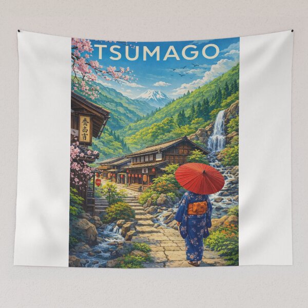 Item preview, Tsumago Old Road – Historic Nakasendo Trail Town with Waterfalls and Alpine Forests in Japan designed and sold by Places On Earth.