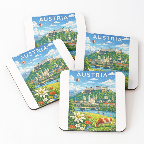 Item preview, Austria Meadow Scene – Salzburg Old Town, Hohensalzburg Fortress, and the Austrian Alps designed and sold by Places On Earth.