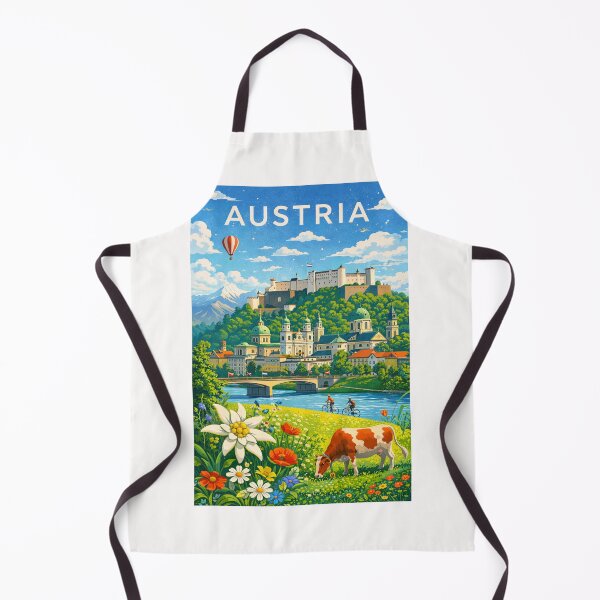 Item preview, Austria Meadow Scene – Salzburg Old Town, Hohensalzburg Fortress, and the Austrian Alps designed and sold by Places On Earth.