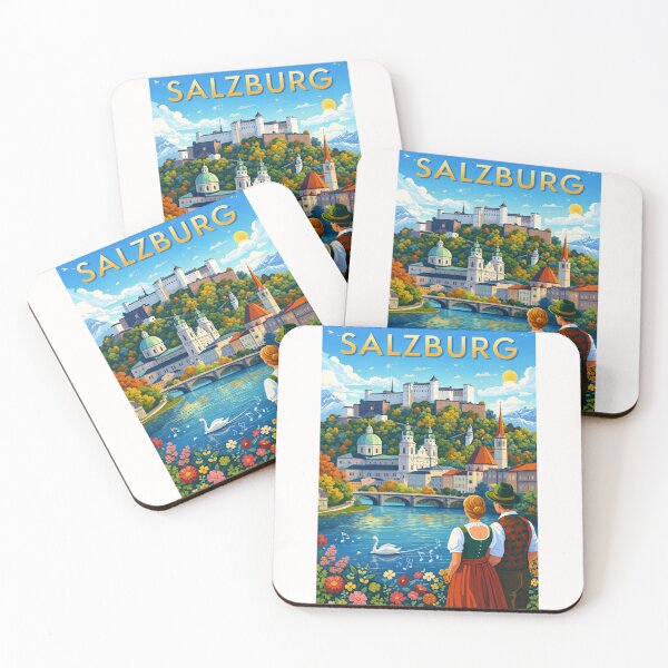 Item preview, Salzburg River View – Historic Old Town, Domes, and Hohensalzburg Fortress in the Austrian Alps designed and sold by Places On Earth.