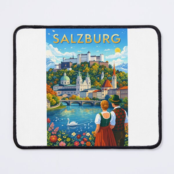 Item preview, Salzburg River View – Historic Old Town, Domes, and Hohensalzburg Fortress in the Austrian Alps designed and sold by Places On Earth.