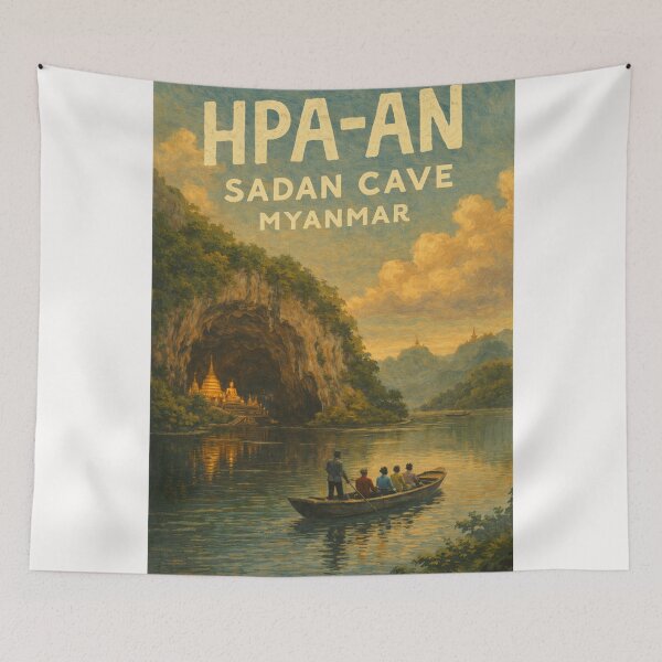 Item preview, Sadan Cave Reflections – Sacred Buddha Cave and Pagoda in Hpa-An, Kayin State, Myanmar designed and sold by Places On Earth.