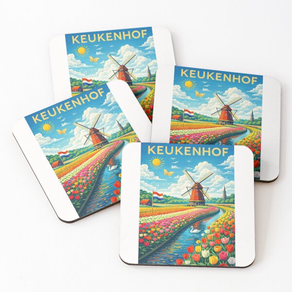 Item preview, Keukenhof Canal View – Tulips, Windmills, and Dutch Landscape in South Holland, Netherlands designed and sold by Places On Earth.