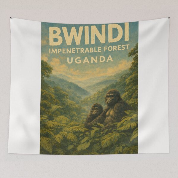 Item preview, Gorillas in Bwindi – Lush Jungle Canopy of Bwindi Impenetrable Forest, Kanungu District, Uganda designed and sold by Places On Earth.