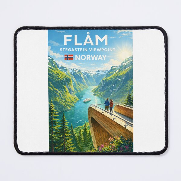 Item preview, Stegastein Lookout Over Aurlandsfjord – Flåm Fjord Landscape in Vestland County, Norway designed and sold by Places On Earth.