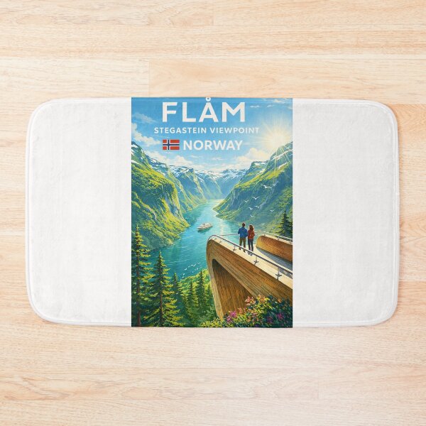Item preview, Stegastein Lookout Over Aurlandsfjord – Flåm Fjord Landscape in Vestland County, Norway designed and sold by Places On Earth.