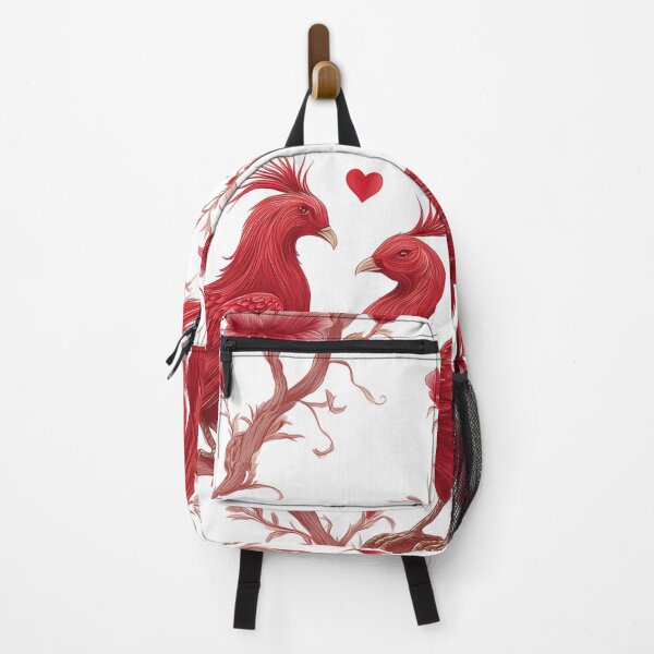 Item preview, Vintage Phoenix & Hearts Pattern 2 – Romantic Red Aesthetic Love Illustration designed and sold by monetdesignsred.