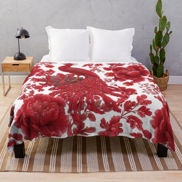 Item preview, Vintage Phoenix & Hearts Pattern 3 – Romantic Red Aesthetic Love Illustration designed and sold by monetdesignsred.