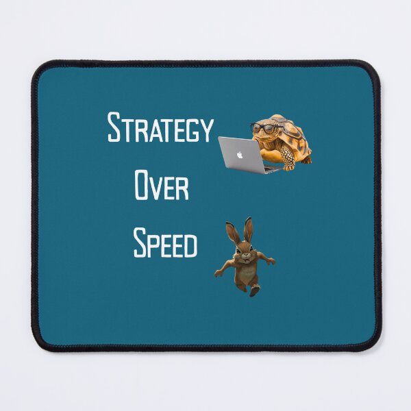 Item preview, Strategy Over Speed Tortoise and Rabbit Motivational Work Mindset Design designed and sold by NeonPetal.