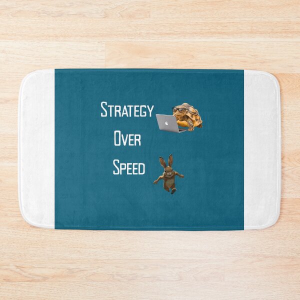 Item preview, Strategy Over Speed Tortoise and Rabbit Motivational Work Mindset Design designed and sold by NeonPetal.