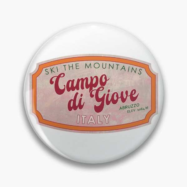 Item preview, Campo di Giove, Italy, Abruzzo, Ski, textured skiing badge designed and sold by Wanderful-roads.
