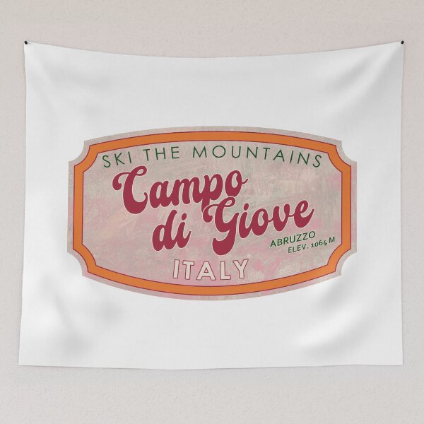 Item preview, Campo di Giove, Italy, Abruzzo, Ski, textured skiing badge designed and sold by Wanderful-roads.