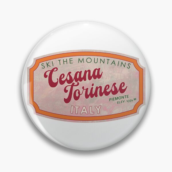 Item preview, Cesana Torinese, Italy, Piemonte, Ski, textured skiing badge designed and sold by Wanderful-roads.