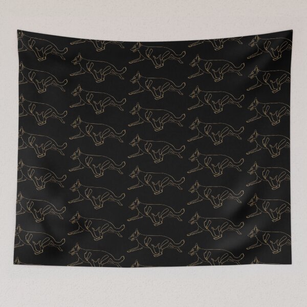 Item preview, Gold German Shepherd Dog Line Art Sketch designed and sold by Spinyflowerart.