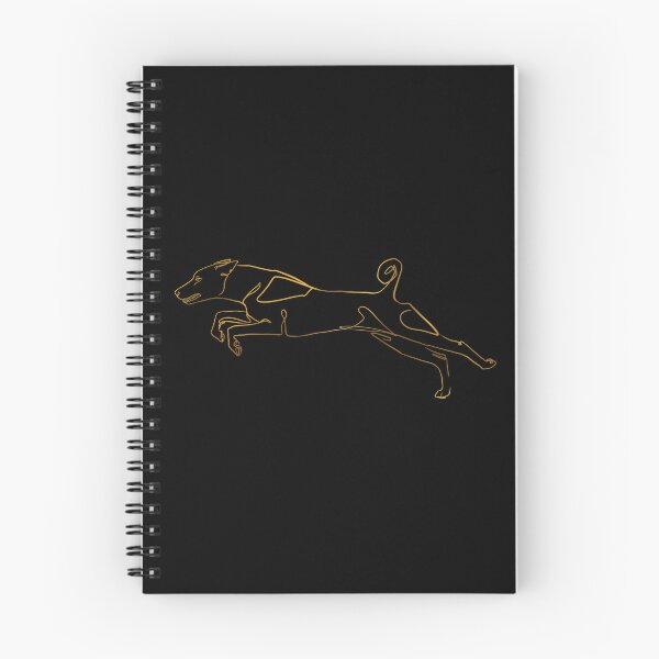 Item preview, Gold Basenji Running Line Art Sketch designed and sold by Spinyflowerart.