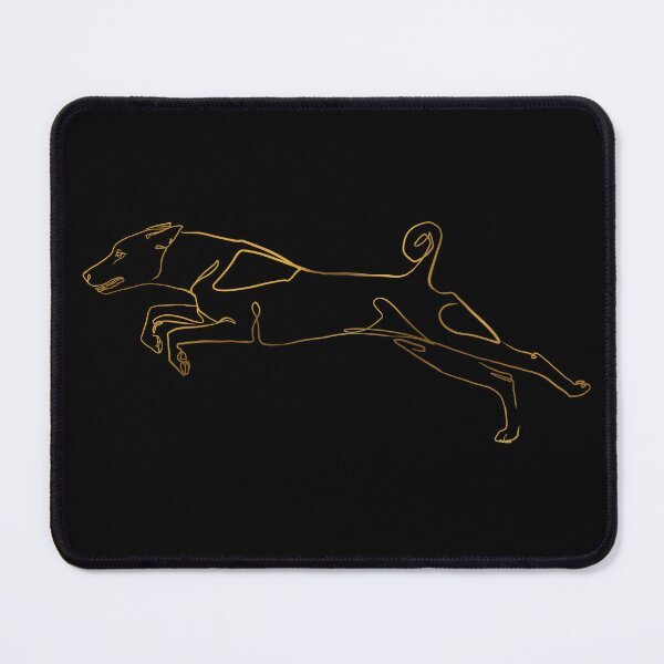 Item preview, Gold Basenji Running Line Art Sketch designed and sold by Spinyflowerart.