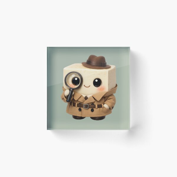 Item preview, Cute Tofu Detective | Kawaii Fun Food Character designed and sold by Moons Studio.