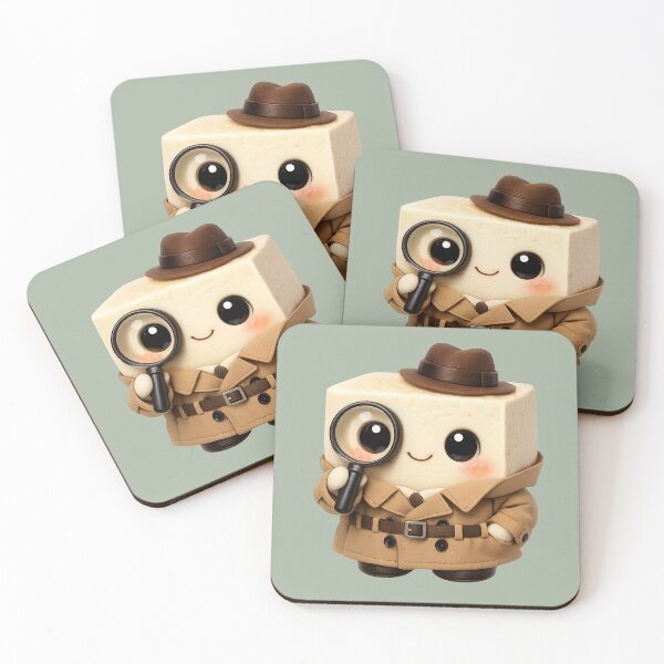 Item preview, Cute Tofu Detective | Kawaii Fun Food Character designed and sold by Moons Studio.