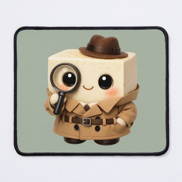 Item preview, Cute Tofu Detective | Kawaii Fun Food Character designed and sold by Moons Studio.