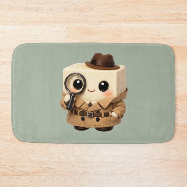 Item preview, Cute Tofu Detective | Kawaii Fun Food Character designed and sold by Moons Studio.
