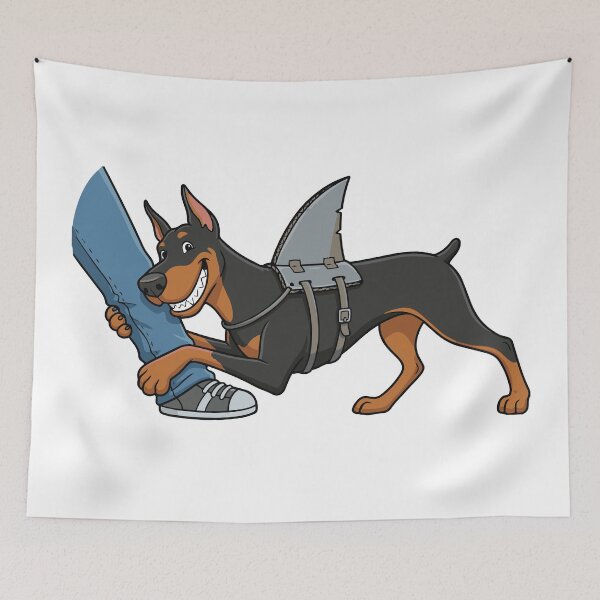 Item preview, The Velcro Shark Doberman Pinscher Funny Dog designed and sold by Petzzz.