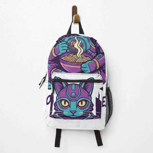 Item preview, Noodle Runner – Cyberpunk Samurai Cat Ramen Warrior designed and sold by Forestfrost.