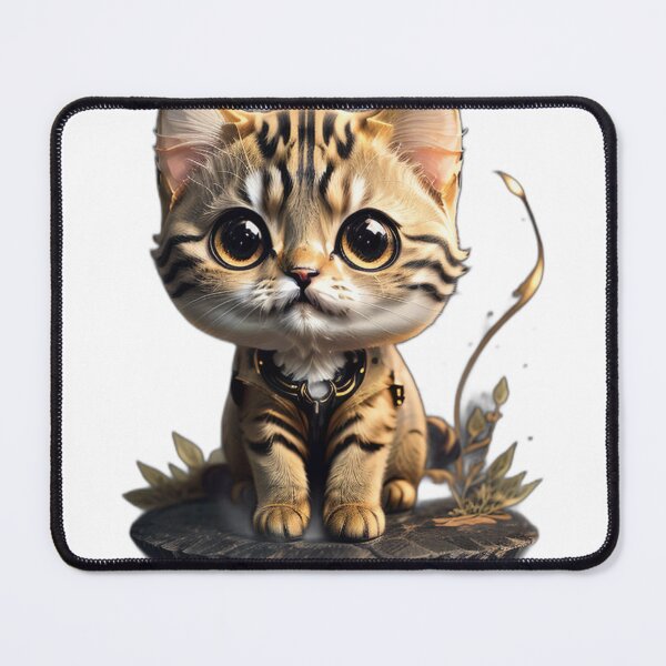 Item preview, Cute Big-Eyed Kitten Figurine Illustration designed and sold by eragon541289.