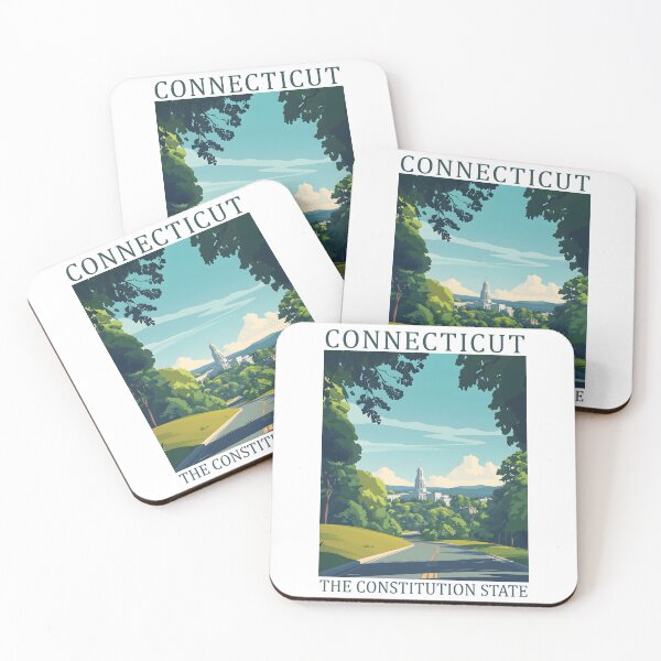 Item preview, Connecticut The Constitution State Vintage Travel Poster designed and sold by GiftsCreek.
