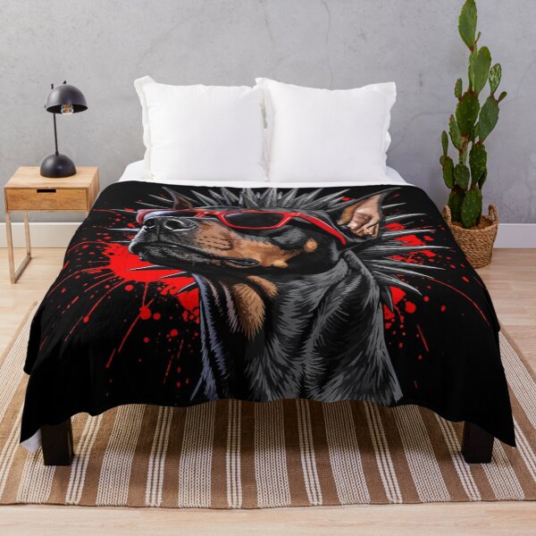 Item preview, Punk Doberman with Red Sunglasses – Rebel Dog Art designed and sold by myforestfog.